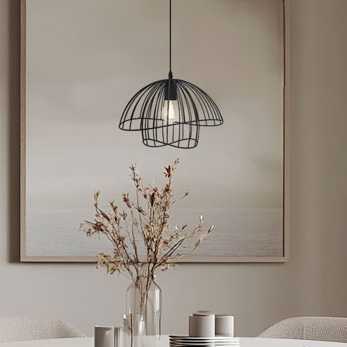 Modern pendler lampe sort, Jolien