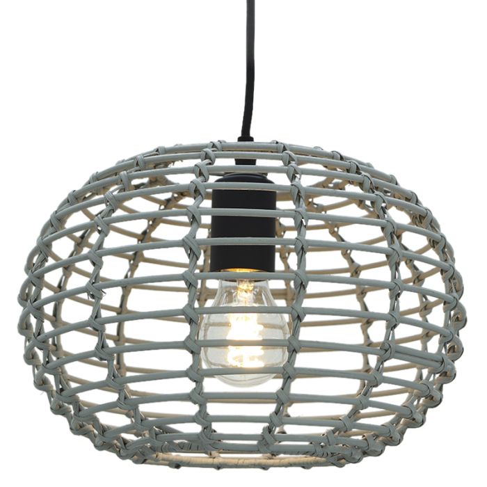 Rattan pendler lampe grå, Roza