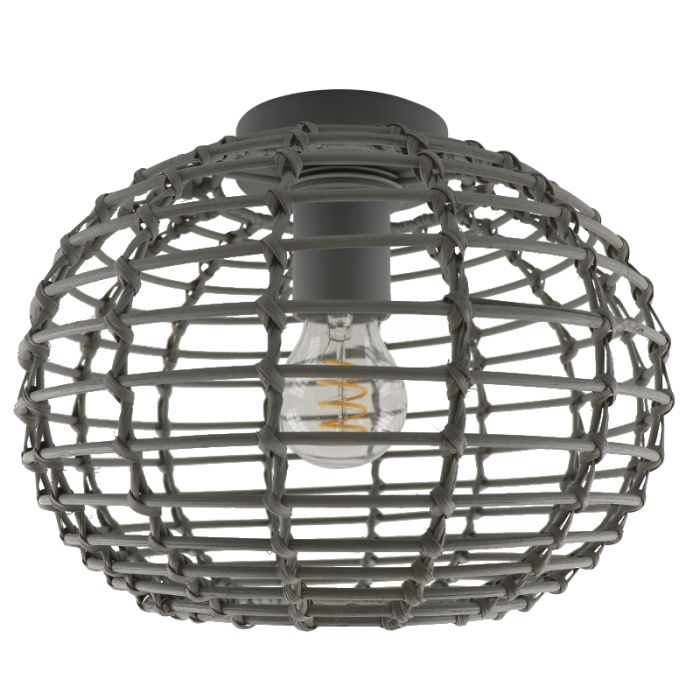 Rattan loftlampe grå, Roza
