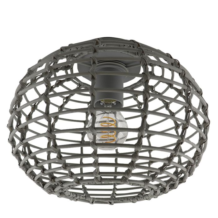 Rattan loftlampe grå, Roza