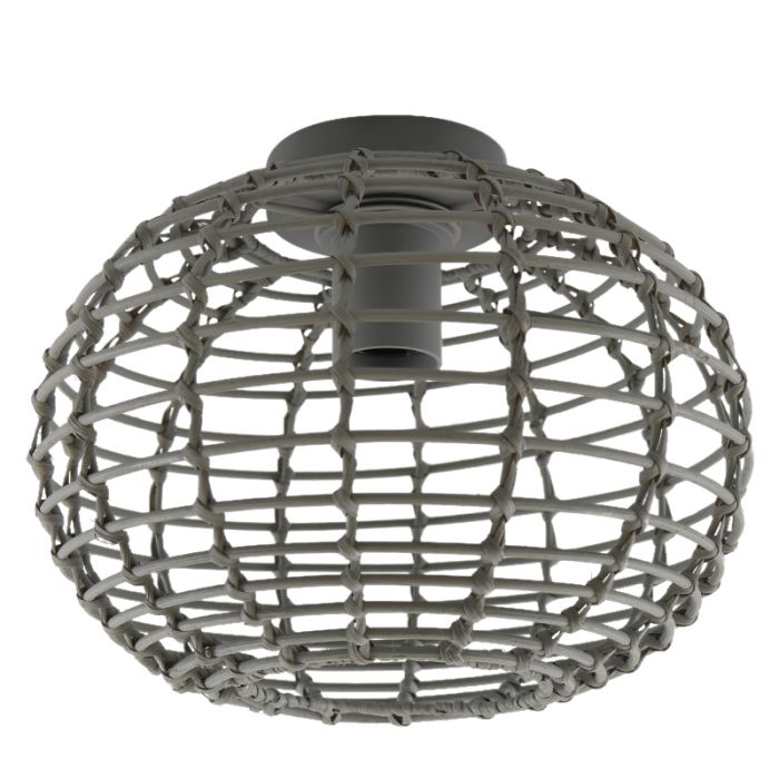 Rattan loftlampe grå, Roza
