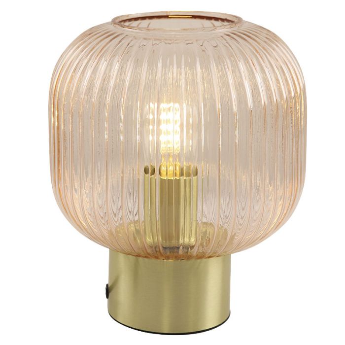 Retro bordlampe lyserød, Charlois, med brytare