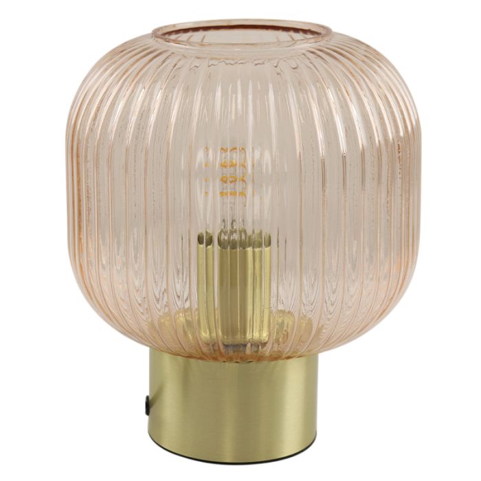 Retro bordlampe lyserød, Charlois, med brytare