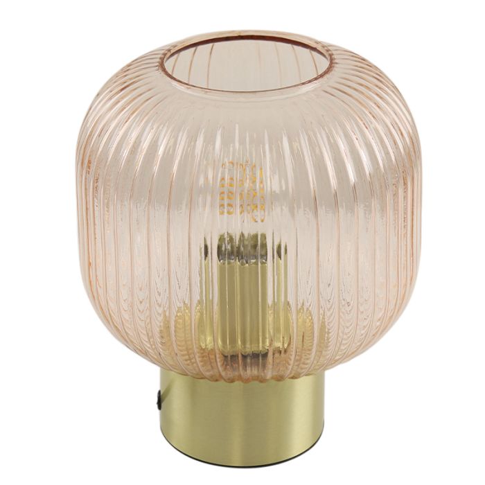 Retro bordlampe lyserød, Charlois, med brytare