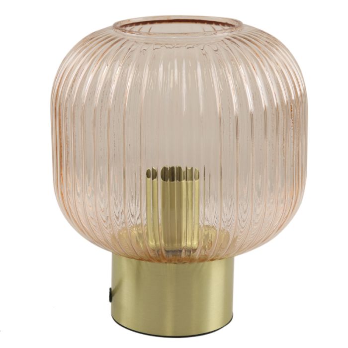 Retro bordlampe lyserød, Charlois, med brytare
