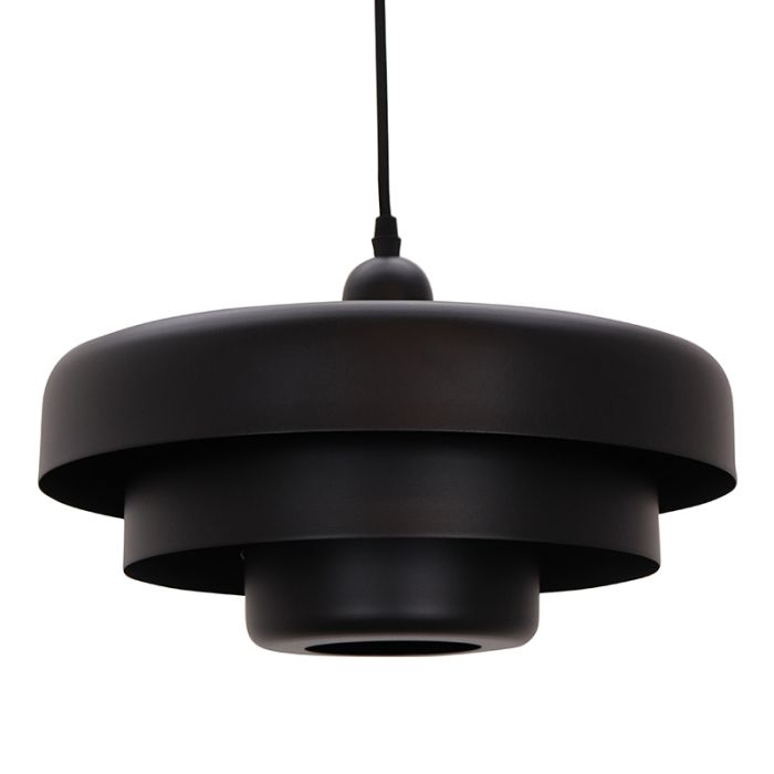 Modern pendler lampe sort, Meredith