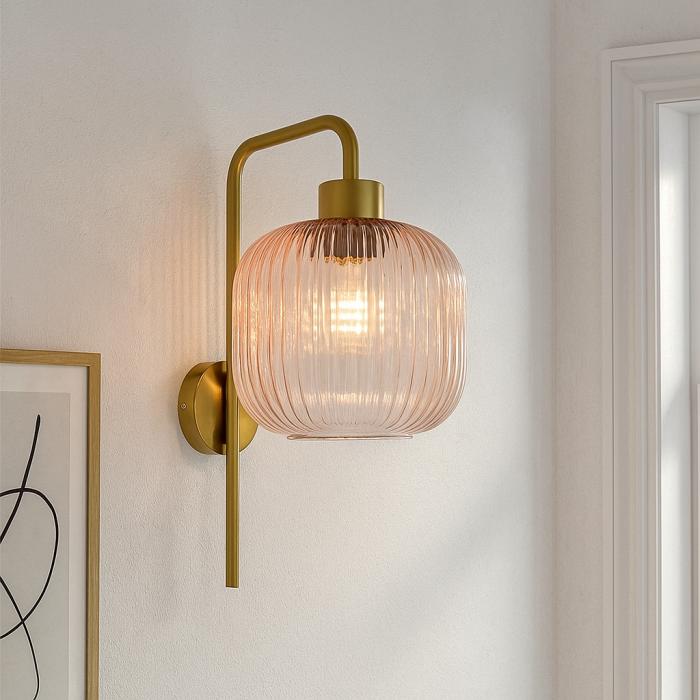 Design væglampe lyserød, Charlois