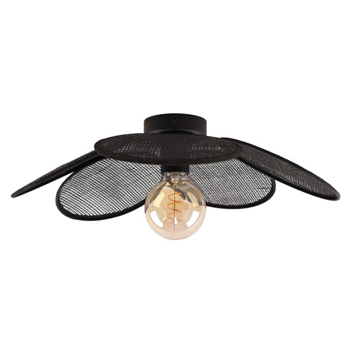 Rattan loftlampe sort, Rowen
