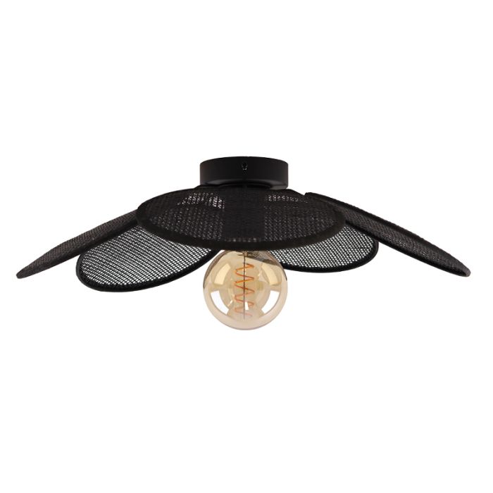 Rattan loftlampe sort, Rowen