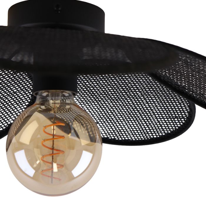 Rattan loftlampe sort, Rowen