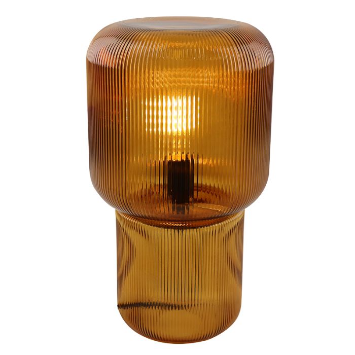 Design bordlampe brun, Chelsea, med brytare