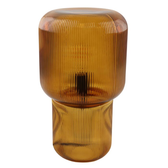 Design bordlampe brun, Chelsea, med brytare
