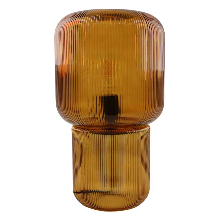 Design bordlampe brun, Chelsea, med brytare