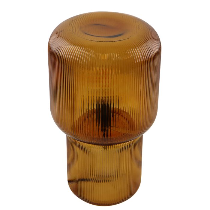 Design bordlampe brun, Chelsea, med brytare