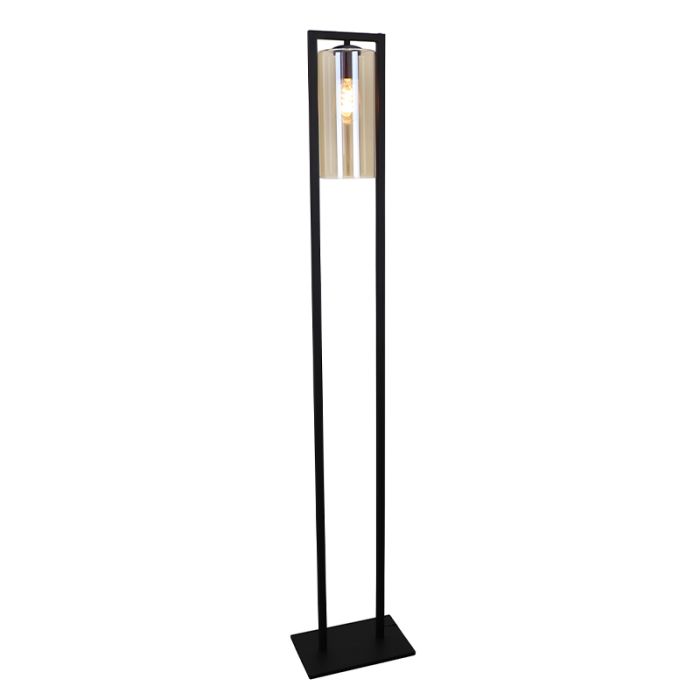 Industri gulv lampe sort, Tonia, med brytare