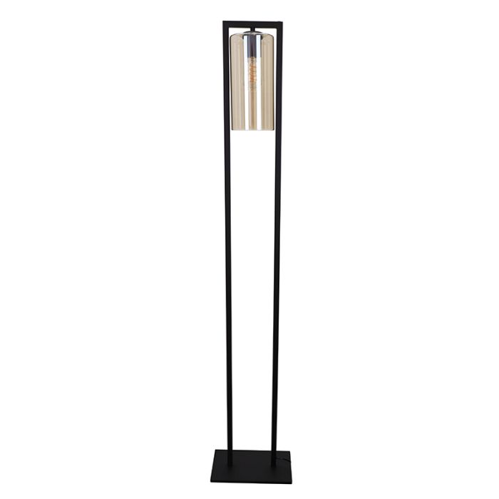 Industri gulv lampe sort, Tonia, med brytare