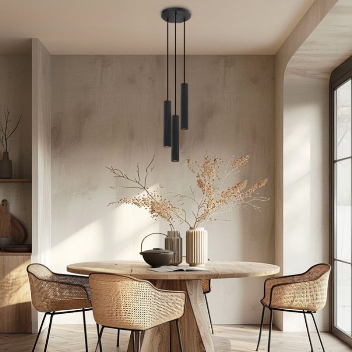 Modern pendler lampe sort, Nadi
