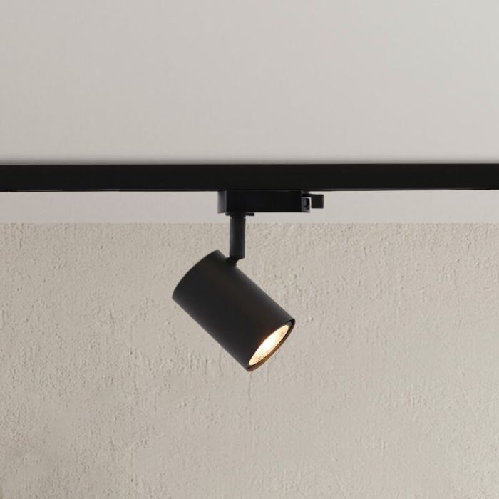 Modern 1-faset lampe på lyseskinne sort, Elena