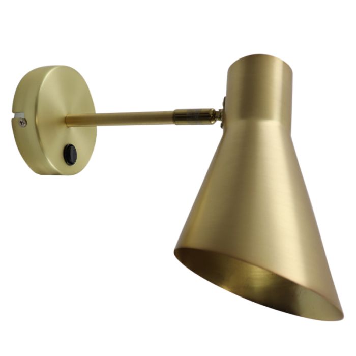 Modern væglampe messing, Vico, med brytare