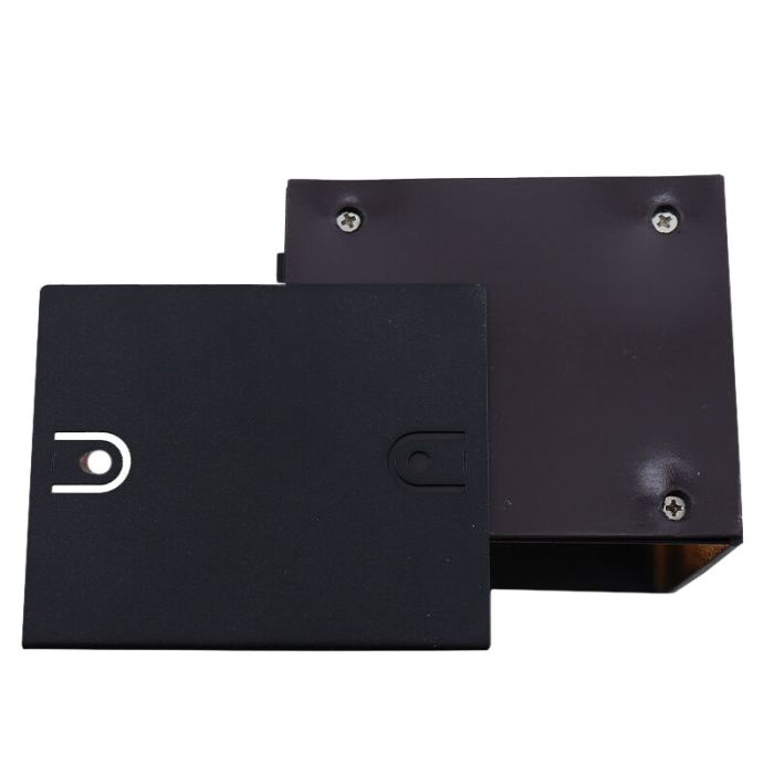Genopladelig up down væglampe sort, Dion, 1W, 2700K LED, IP44, bevægelsessensor