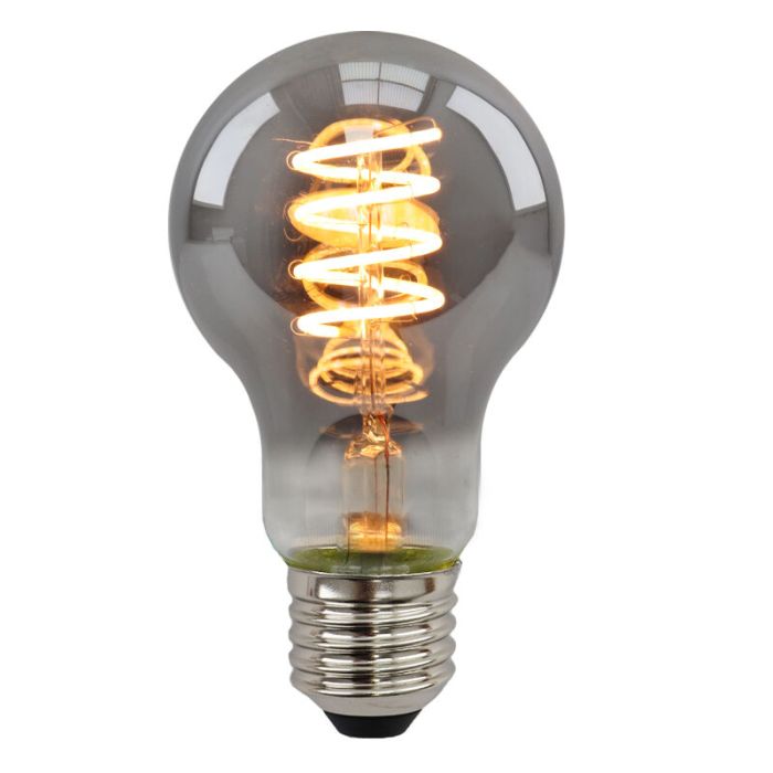 Dæmpbar Olucia E27 LED pære, Tuelo, A60, 4w, røgglas, 2200k