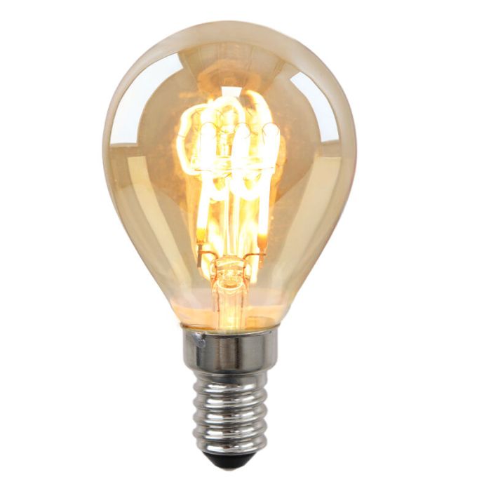 Dimmbare Olucia E14 filament pære Tuelo, rav, 4W, 2200K