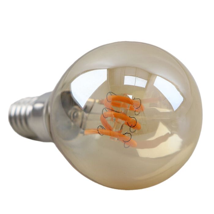 Dimmbare Olucia E14 filament pære Tuelo, rav, 4W, 2200K
