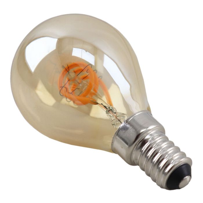 Dimmbare Olucia E14 filament pære Tuelo, rav, 4W, 2200K