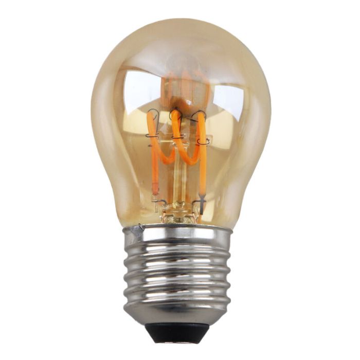 Dimmbare Olucia E27 filament pære Tuelo, rav, 4W, 2200K