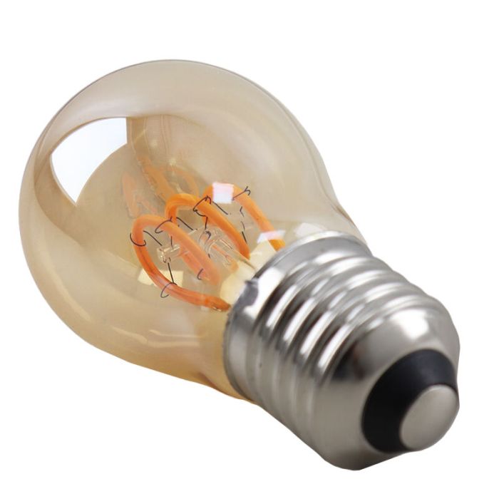 Dimmbare Olucia E27 filament pære Tuelo, rav, 4W, 2200K