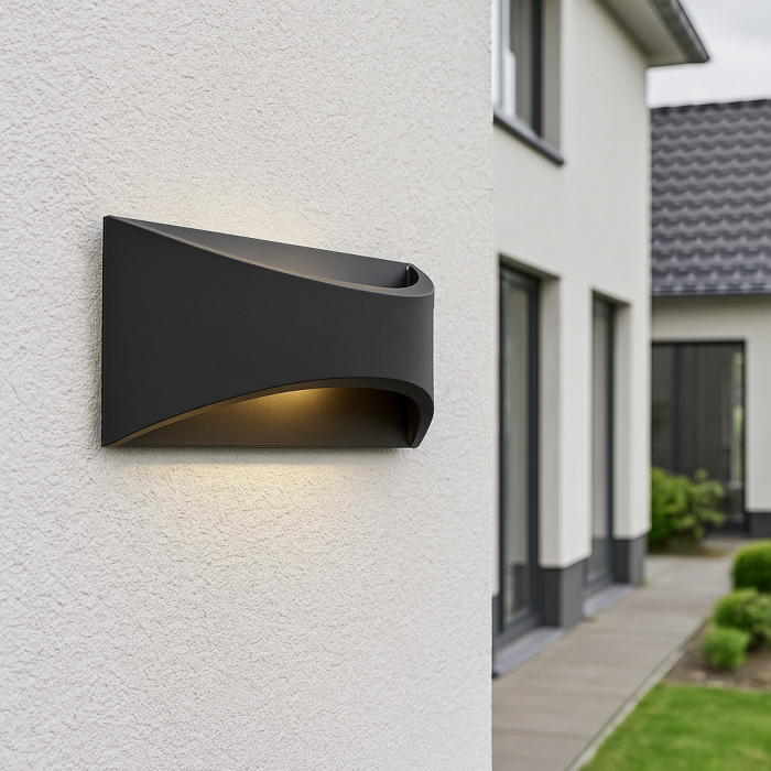 Modern udendørslampe sort, Thuy, 6W, 3000K LED, IP65