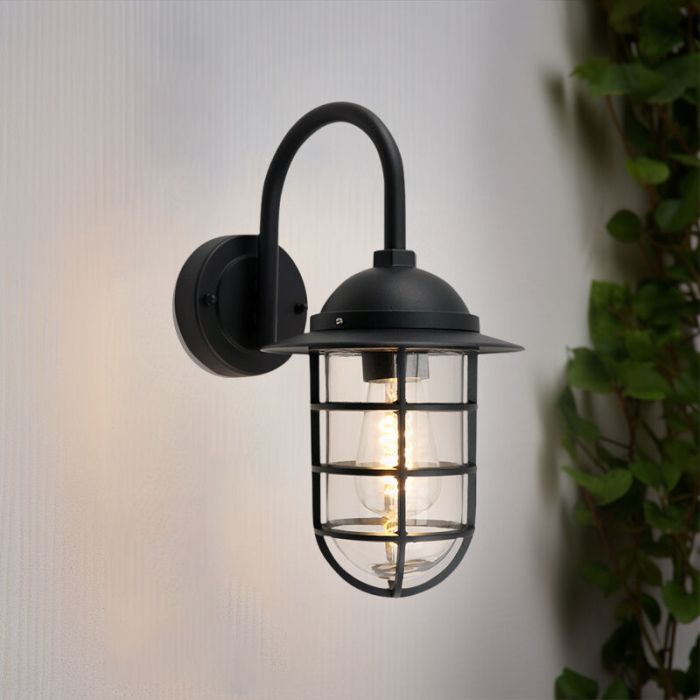 Klassisk udendørslampe sort, Havana, IP54