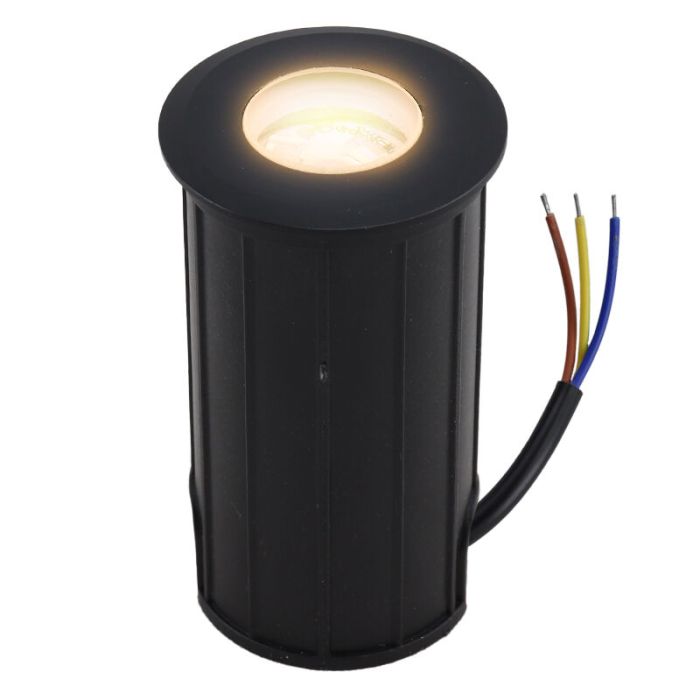 Aluminium nedgravningsspot sort, Catamarca, 3W, 2700K LED, IP68