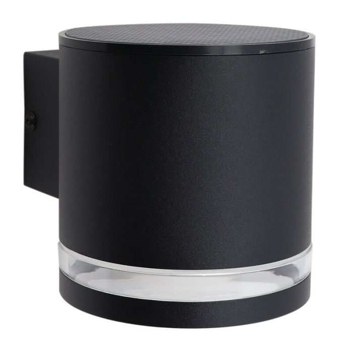 Modern udendørs væglampe solcelle sort, Tommy, 1W, 2700K LED, IP54