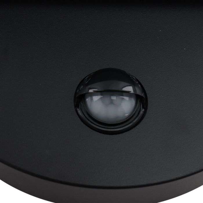 Modern udendørs væglampe med bevægelsessensor sort, Shelby, 7W, 3000K LED, IP44