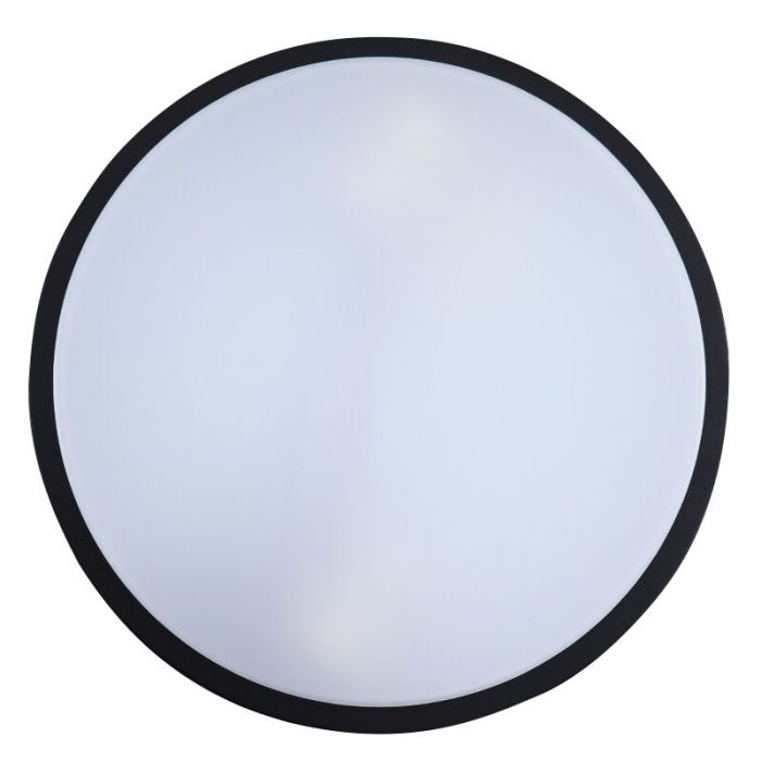 Plast udendørs loftslampe med bevægelsessensor sort, James, IP44