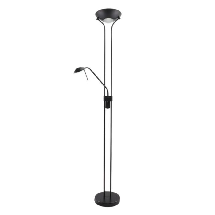 Modern læselampe gulv sort, Salvador, 18W, 3000K LED, med brytare