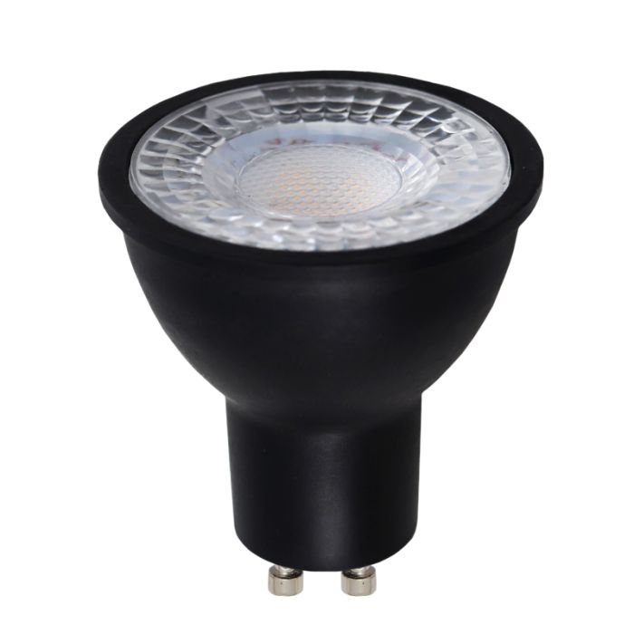 Olucia GU10 LED lampe Antonie, sort, 3W, 2700K