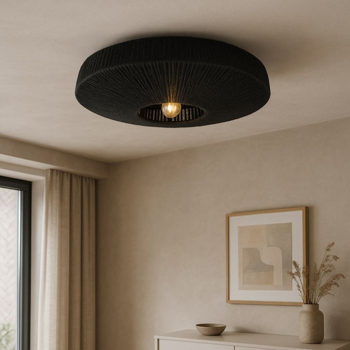 Rustik loftlampe sort, Sanny