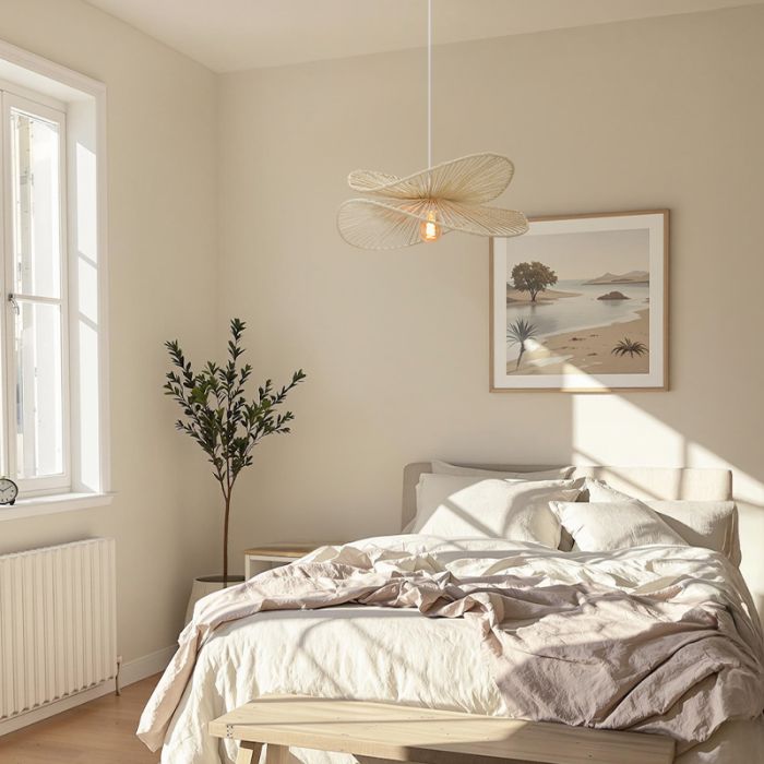 Papir pendler lampe beige, Rosalie