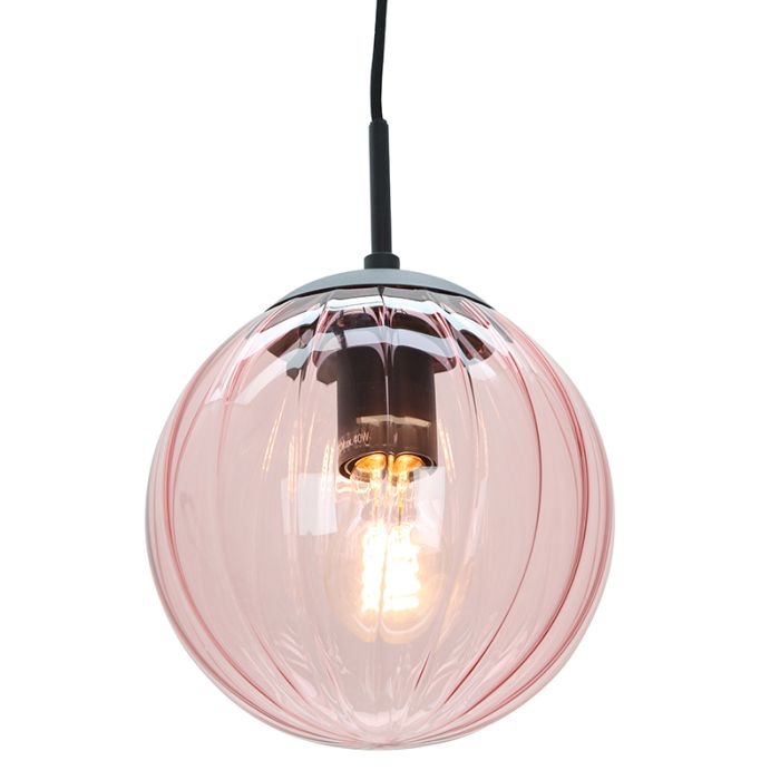 Retro pendler lampe lyserød, Rifka