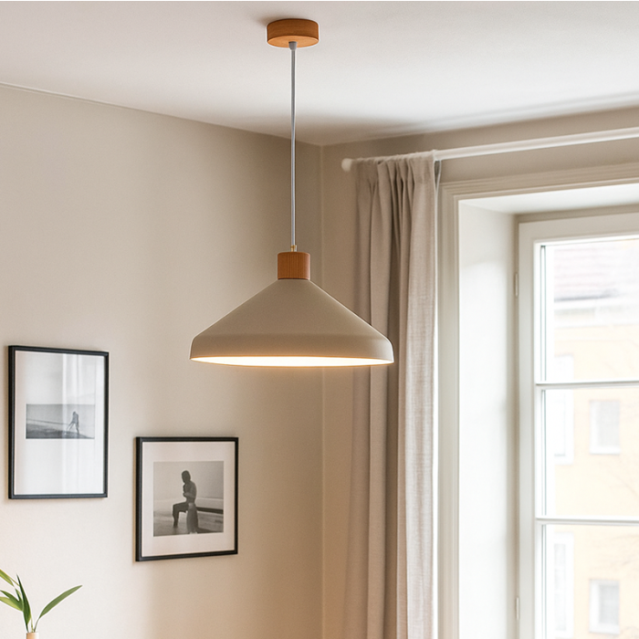 Rustik pendler lampe beige, Freddie