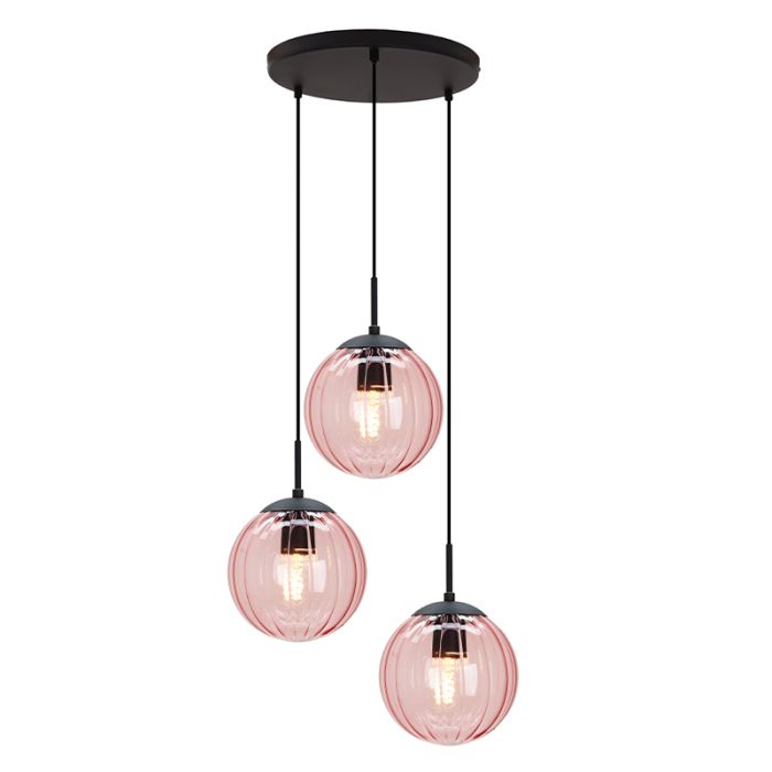 Retro pendler lampe lyserød, Rifka