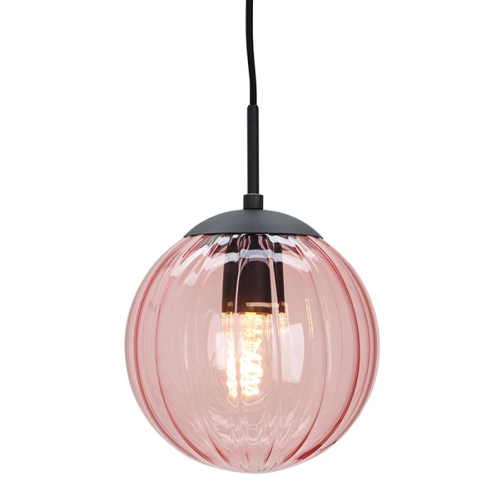 Retro pendler lampe lyserød, Rifka