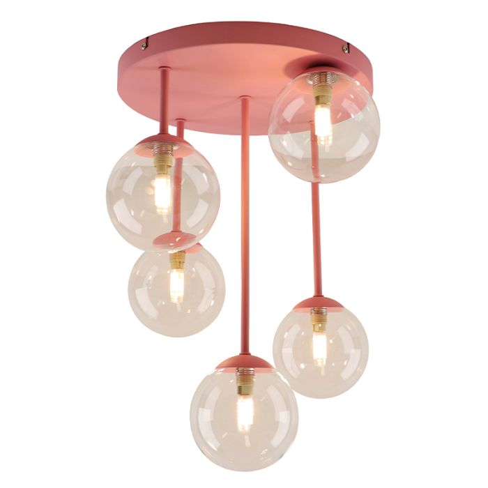 Design loftlampe lyserød, Stacy
