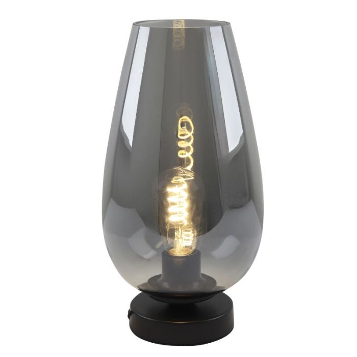 Design bordlampe grå, Andy, med brytare