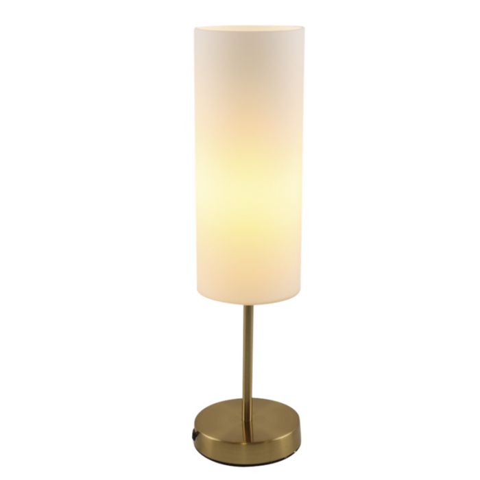 Modern bordlampe hvid, Gaya, med brytare