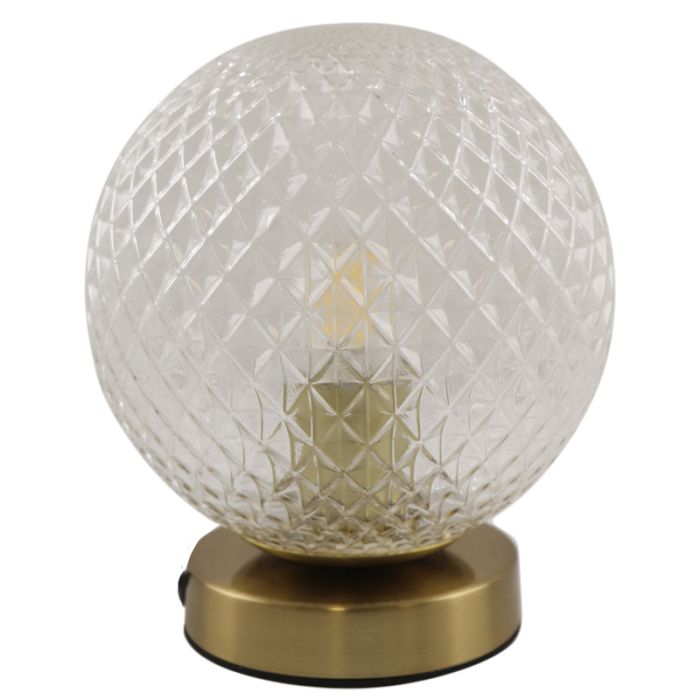 Retro bordlampe gennemsigtig, Johnson, med brytare