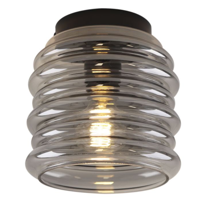 Glas loftlampe grå, Karen