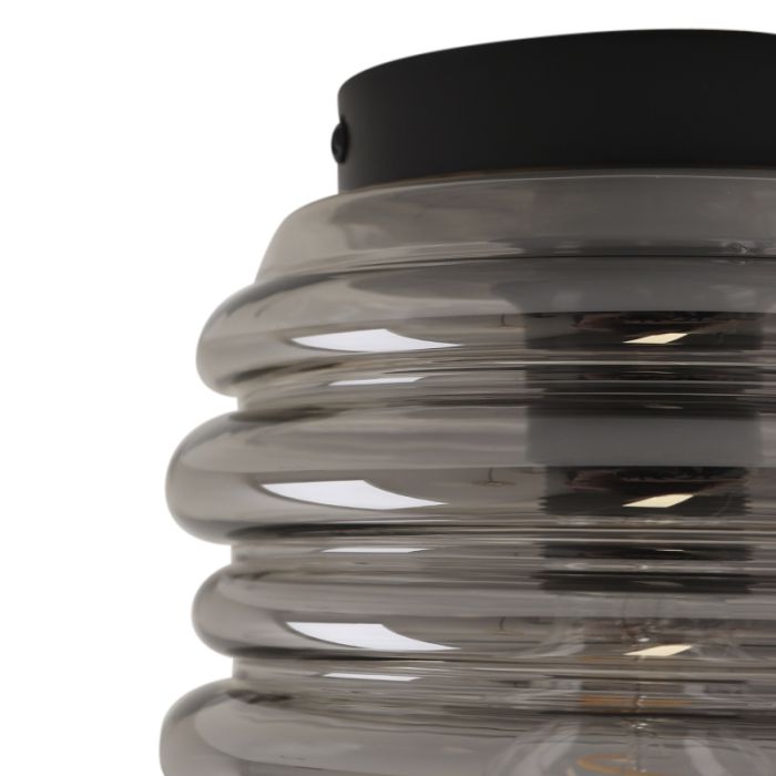 Glas loftlampe grå, Karen
